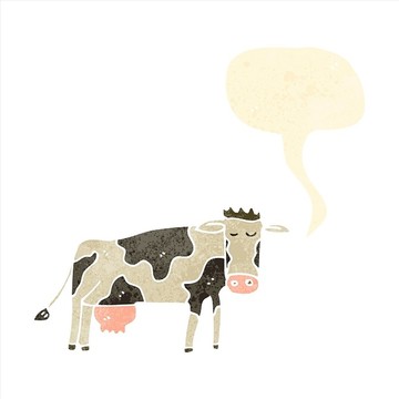 卡通動(dòng)物奶牛插畫