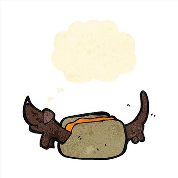 卡通熱狗插畫