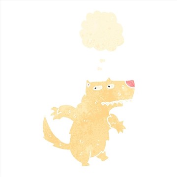 卡通白狼插畫