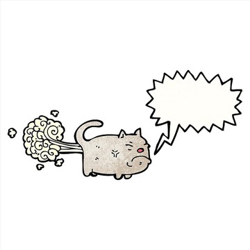 在放屁貓咪卡通插畫
