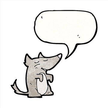 卡通動物狼插畫