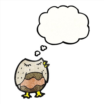卡通動物插畫貓頭鷹