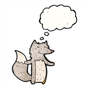 卡通動物狼插畫