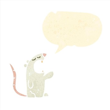 卡通寶白老鼠插畫(huà)