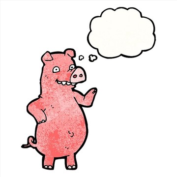 卡通動物豬插畫