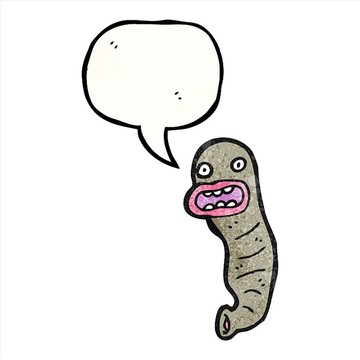 卡通动物水蛭插画