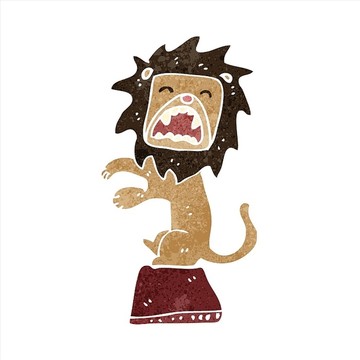 卡通動物獅子插畫