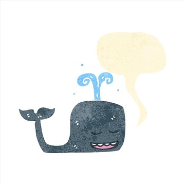 卡通動(dòng)物鯨魚插畫