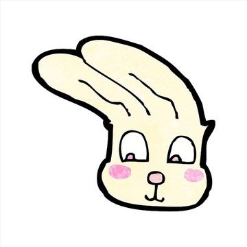 卡通兔子臉插畫