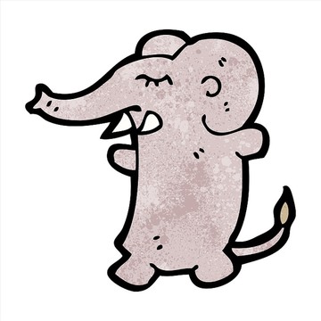 卡通動物大象插畫