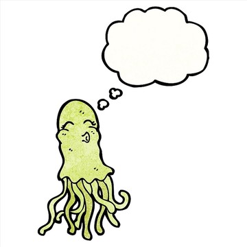 卡通魷魚插畫