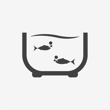 水族彩色魚缸矢量圖