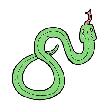 卡通動物蛇插畫