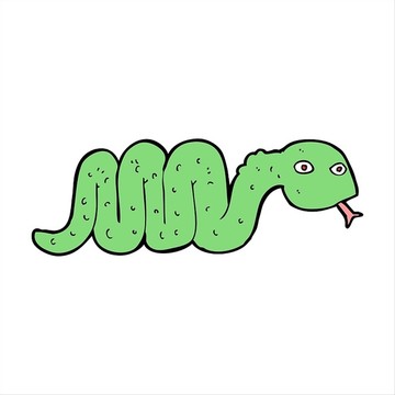 卡通動物蛇插畫