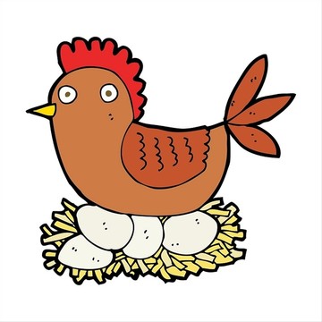 卡通动物母鸡插画
