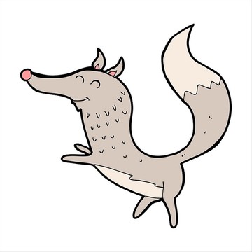 卡通動(dòng)物狼插畫(huà)