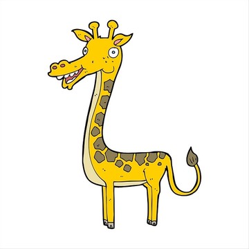 卡通动物长颈鹿插画