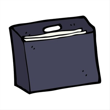 卡通公文包插畫