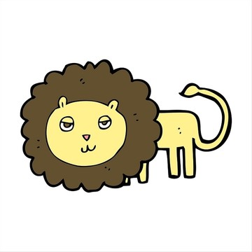 卡通动物狮子插画
