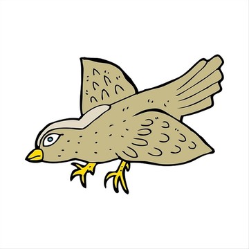 卡通動物小鳥插畫