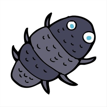 卡通動(dòng)物土鱉蟲(chóng)插畫(huà)