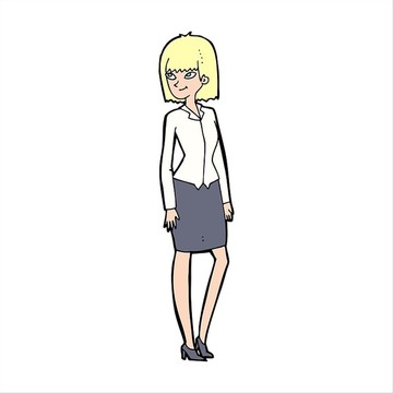 卡通女商人插畫