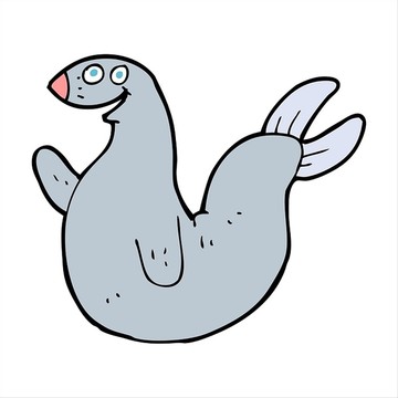 卡通動物海獅插畫