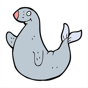 卡通动物海狮插画
