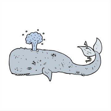 卡通動(dòng)物鯨魚插畫