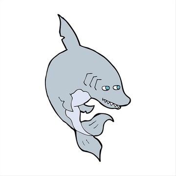 有趣的卡通鯊魚(yú)
