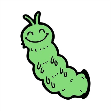卡通動物毛毛蟲插畫