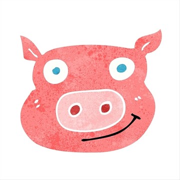 卡通動物豬臉插畫