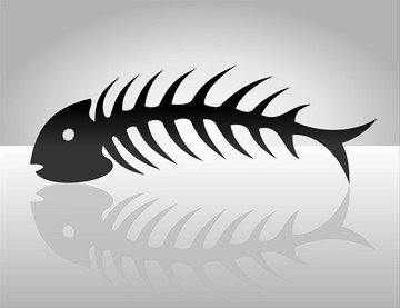 海洋魚骨矢量圖