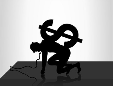 男人背著美元矢量插畫