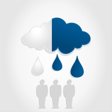 雨中的商人矢量圖