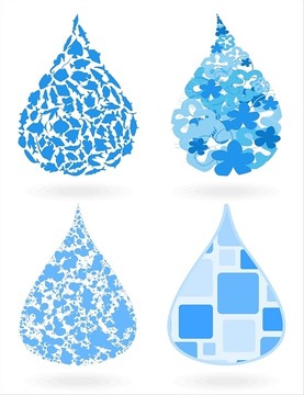 藍(lán)色水滴矢量圖