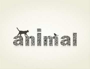 字母和动物矢量图