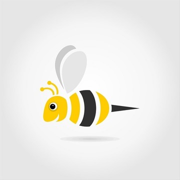 灰色背景的蜜蜂矢量插画