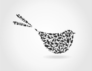 動物鳥矢量插圖