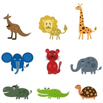 卡通動物矢量圖