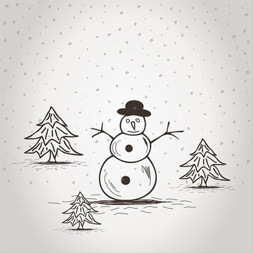 冬日里的雪球矢量插畫