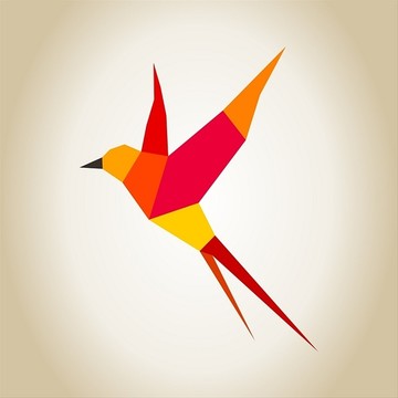 抽象红鸟