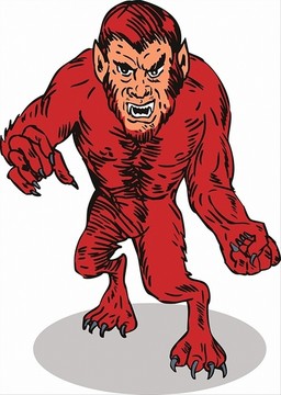 红色狼人怪物