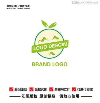 绿色水果人物果园食品LOGO