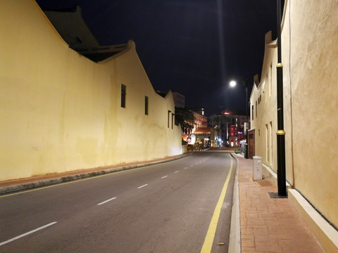 马六甲街道夜景