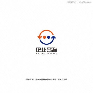 笑脸简洁人物创意logo