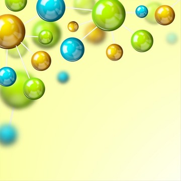 化学原子结构分子模型矢量图