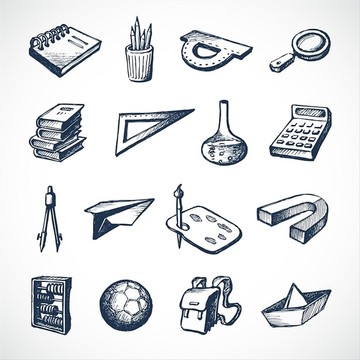 學習用品矢量圖