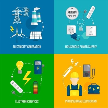 电力能源设计网页矢量插画