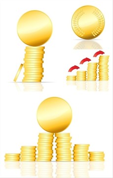 白色金幣矢量插畫